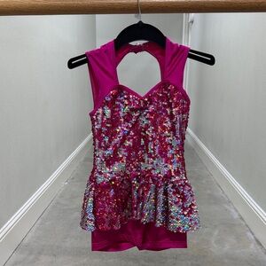 Weissman Fuchsia Sequin Kids Dance Costume